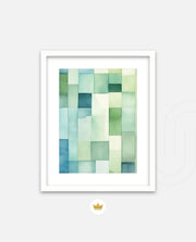 Green Watercolor Blocks