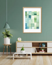 Green Watercolor Blocks