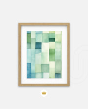 Green Watercolor Blocks