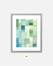 Green Watercolor Blocks