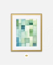 Green Watercolor Blocks
