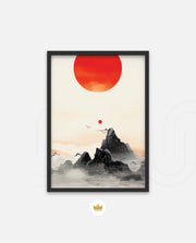 Red Sun Zen Landscape