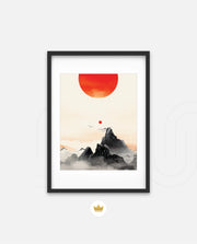 Red Sun Zen Landscape