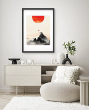 Red Sun Zen Landscape