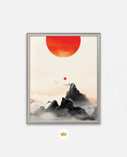 Red Sun Zen Landscape