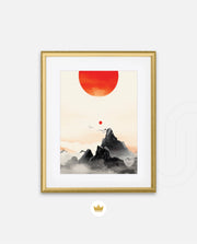 Red Sun Zen Landscape