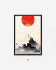 Red Sun Zen Landscape