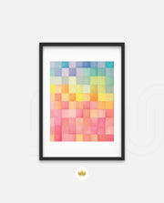 Rainbow Watercolor Grid