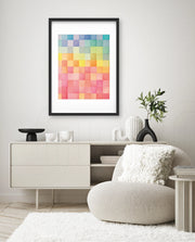 Rainbow Watercolor Grid