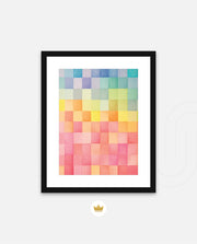 Rainbow Watercolor Grid