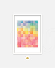 Rainbow Watercolor Grid