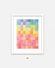 Rainbow Watercolor Grid