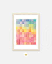 Rainbow Watercolor Grid