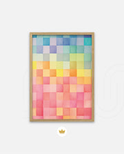 Rainbow Watercolor Grid
