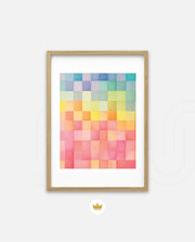Rainbow Watercolor Grid