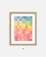 Rainbow Watercolor Grid