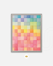 Rainbow Watercolor Grid