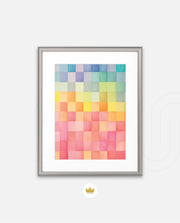 Rainbow Watercolor Grid