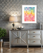 Rainbow Watercolor Grid