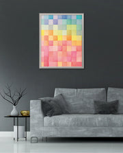 Rainbow Watercolor Grid