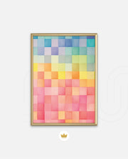 Rainbow Watercolor Grid
