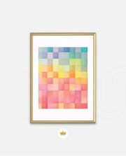 Rainbow Watercolor Grid