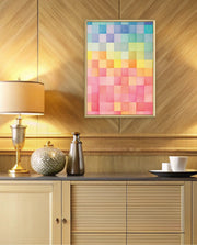 Rainbow Watercolor Grid