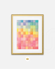 Rainbow Watercolor Grid