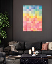 Rainbow Watercolor Grid