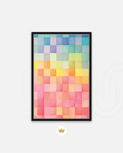 Rainbow Watercolor Grid