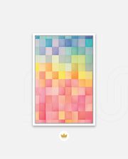 Rainbow Watercolor Grid