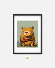 Sitting Bear with Coffee