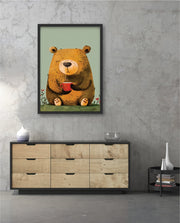 Sitting Bear with Coffee