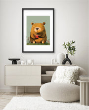 Sitting Bear with Coffee