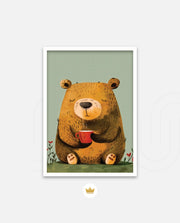 Sitting Bear with Coffee