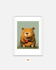 Sitting Bear with Coffee