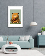 Sitting Bear with Coffee