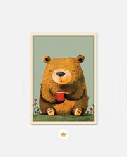 Sitting Bear with Coffee