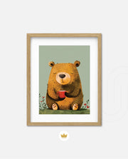 Sitting Bear with Coffee