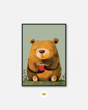 Sitting Bear with Coffee