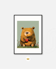 Sitting Bear with Coffee