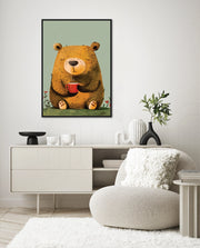 Sitting Bear with Coffee