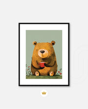 Sitting Bear with Coffee