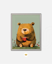Sitting Bear with Coffee