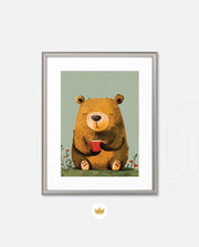 Sitting Bear with Coffee