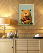 Sitting Bear with Coffee