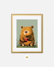 Sitting Bear with Coffee