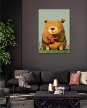 Sitting Bear with Coffee