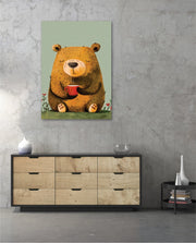 Sitting Bear with Coffee