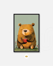 Sitting Bear with Coffee